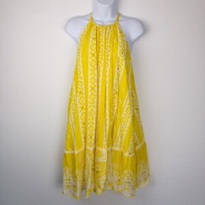 Anthropologie Forever That Girl Beach Halter Dress Womens XS Yellow Tunic‎ Lined